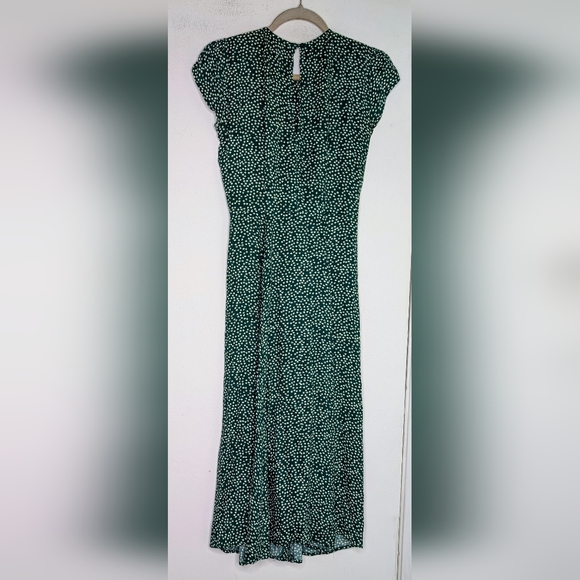 REFORMATION Green White Ditsy Floral Wyoming Button Front Fauna Midi Dress - Picture 8 of 10